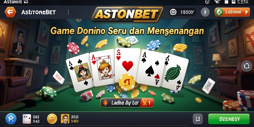 Tampilan gameplay Domino yang mendebarkan di ASTONBET.