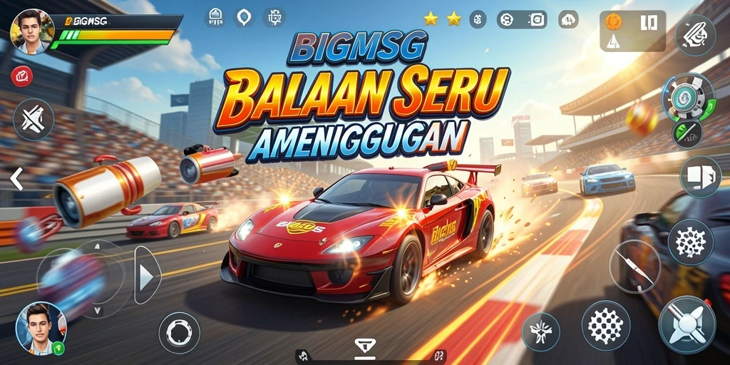 Gameplay Racing seru di BIGMSG dengan mobil kencang dan lintasan mendebarkan.
