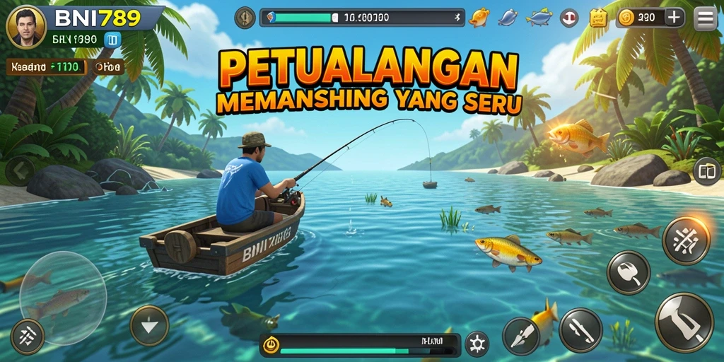 Tampilan gameplay BNI789 dengan suasana memancing yang menawan.