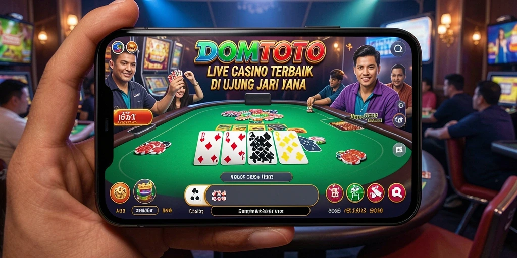Tampilan gameplay Live Casino yang menarik dan interaktif pada DOMTOTO.