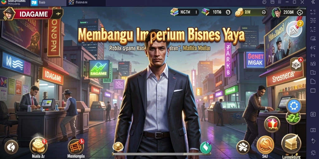 Tangkapan layar utama IDAGAME menampilkan gameplay Tycoon yang menantang.