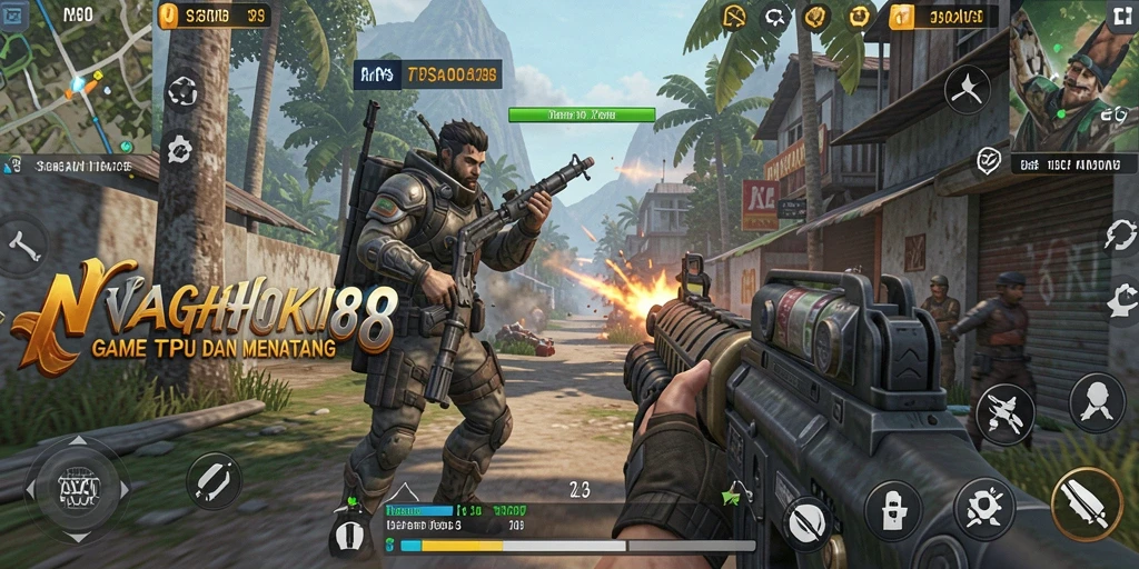 Gambar menampilkan aksi seru di NAGAHOKI88 dengan gameplay TPS.