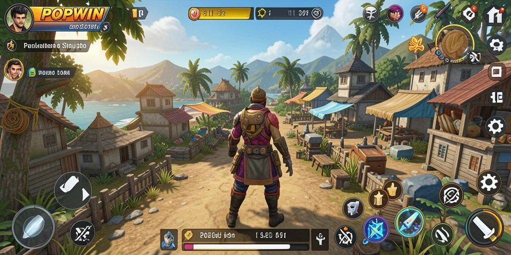 Tampilan screenshot utama POPWIN menampilkan aksi simulasi yang mendebarkan.