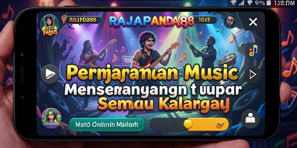 Tangkapan layar RAJAPANDA88 menampilkan gameplay seru dengan banyak pilihan musik.