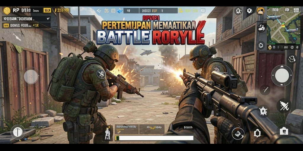 Screenshot utama RPVIP1 menampilkan intensitas pertempuran Battle Royale.