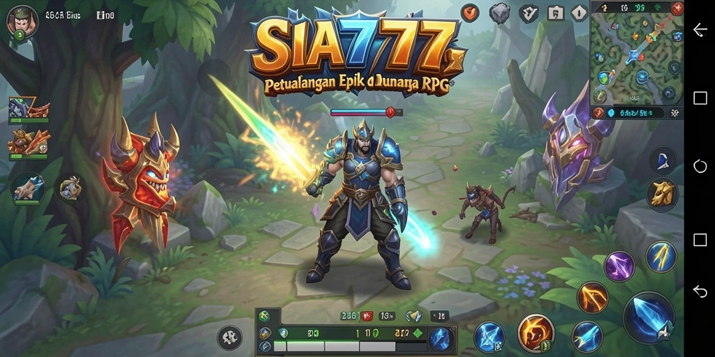 Tampilan menakjubkan gameplay RPG SIA777 saat aksi pertempuran.