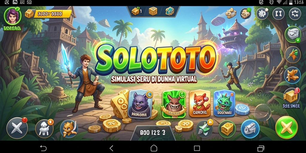 Screenshot gameplay SOLOTOTO menampilkan interaksi menarik dalam simulasi.