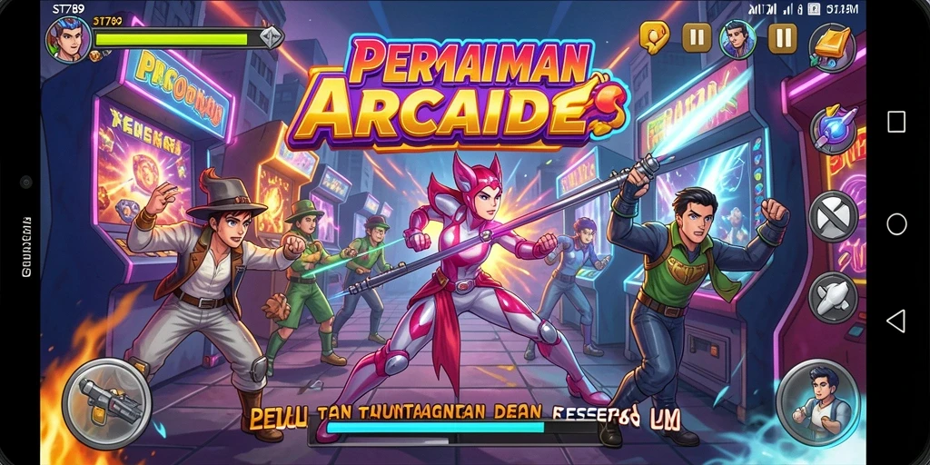 Tampilan gameplay ST789 yang menegangkan dan penuh warna.